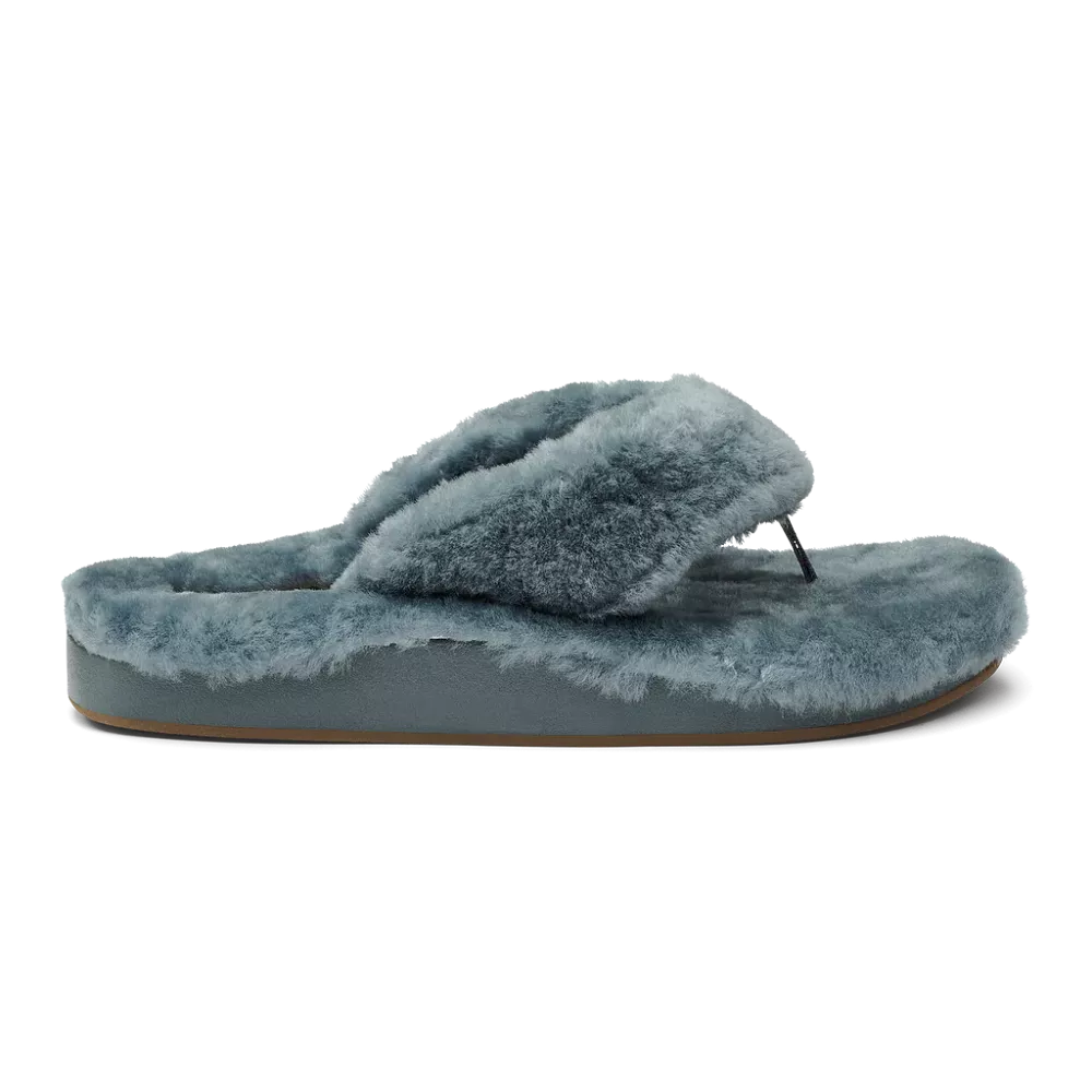 Olukai Women's Kipe'a Heu Shearling Slipper - Storm