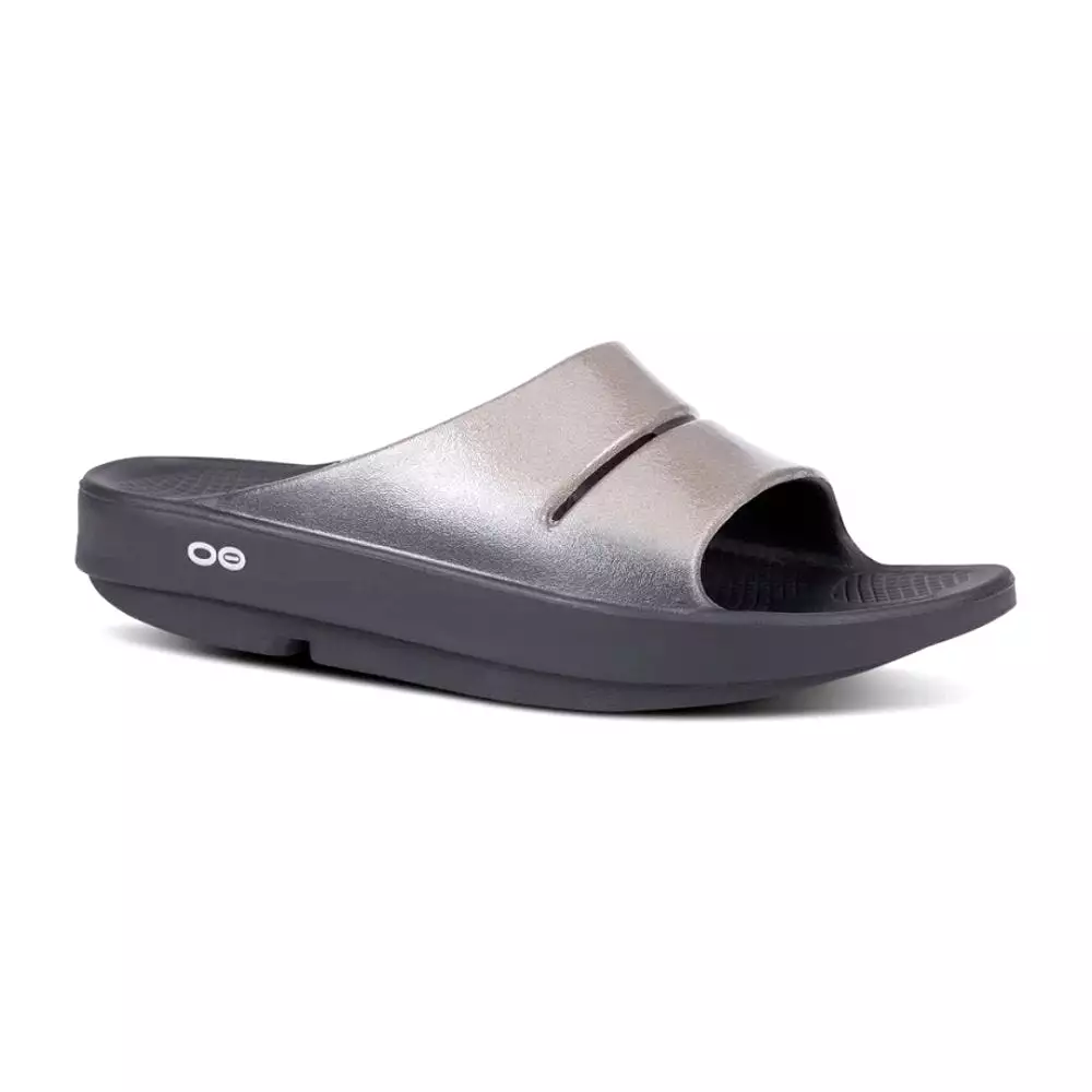 Oofos Women's Ooahh Luxe Recovery Slide Sandal - Latte