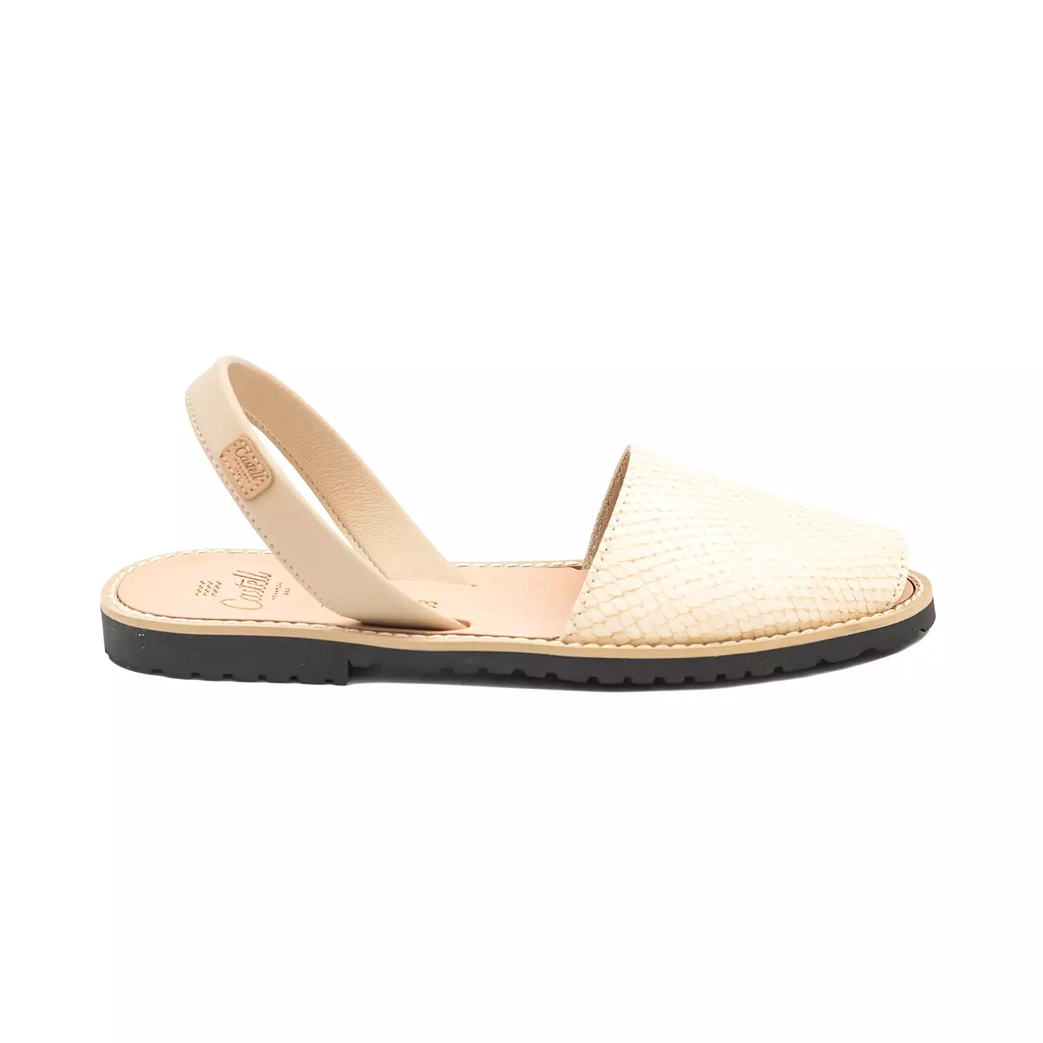 Open Toe Leather Sandal For Women- Madona 1056H Volanato Ciervo