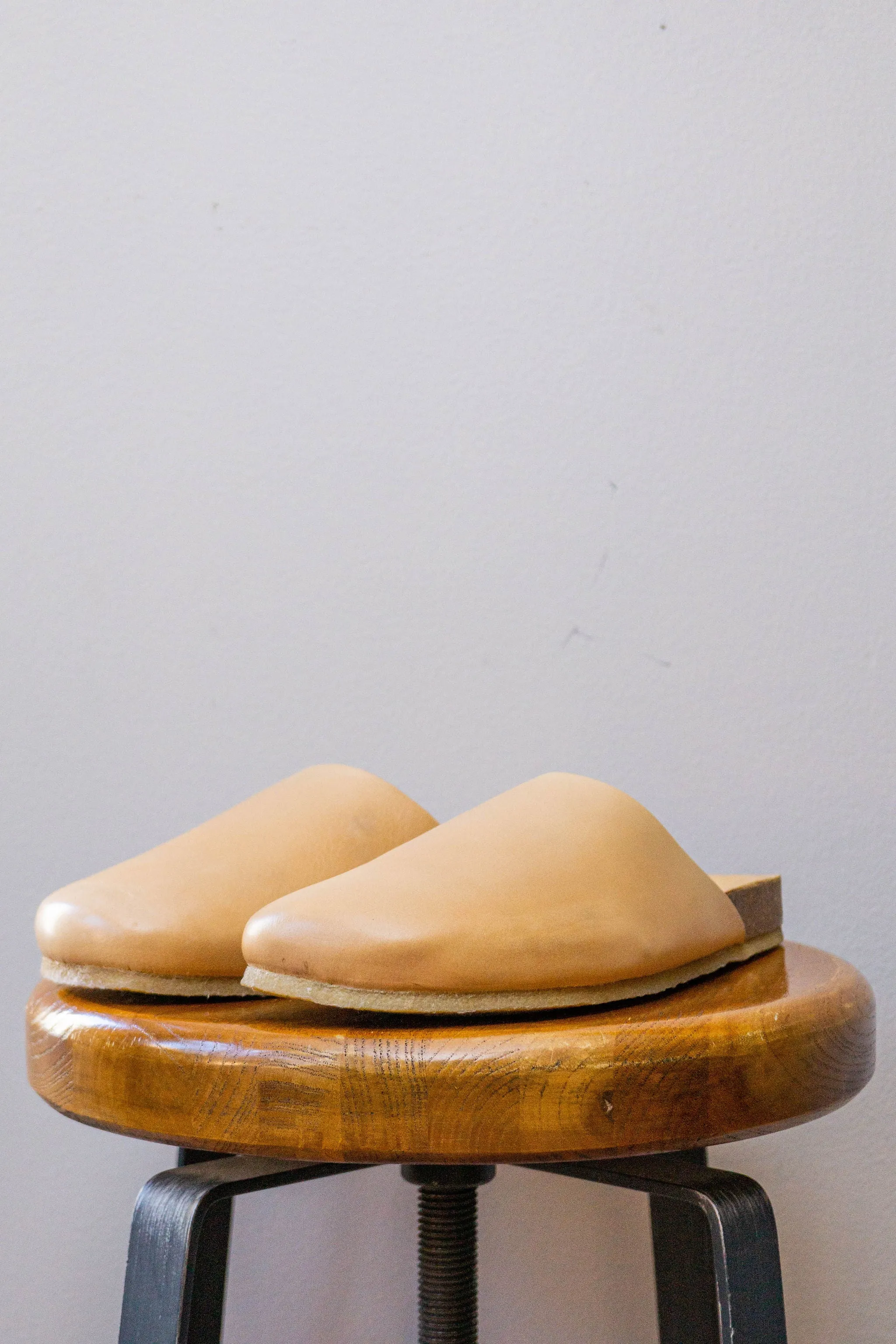 Padmore & Barnes Slides - Natural Veg Tan Leather