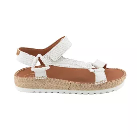 Plain Leather Open Toe Sandal Espadrille For Women - Brit-LZ