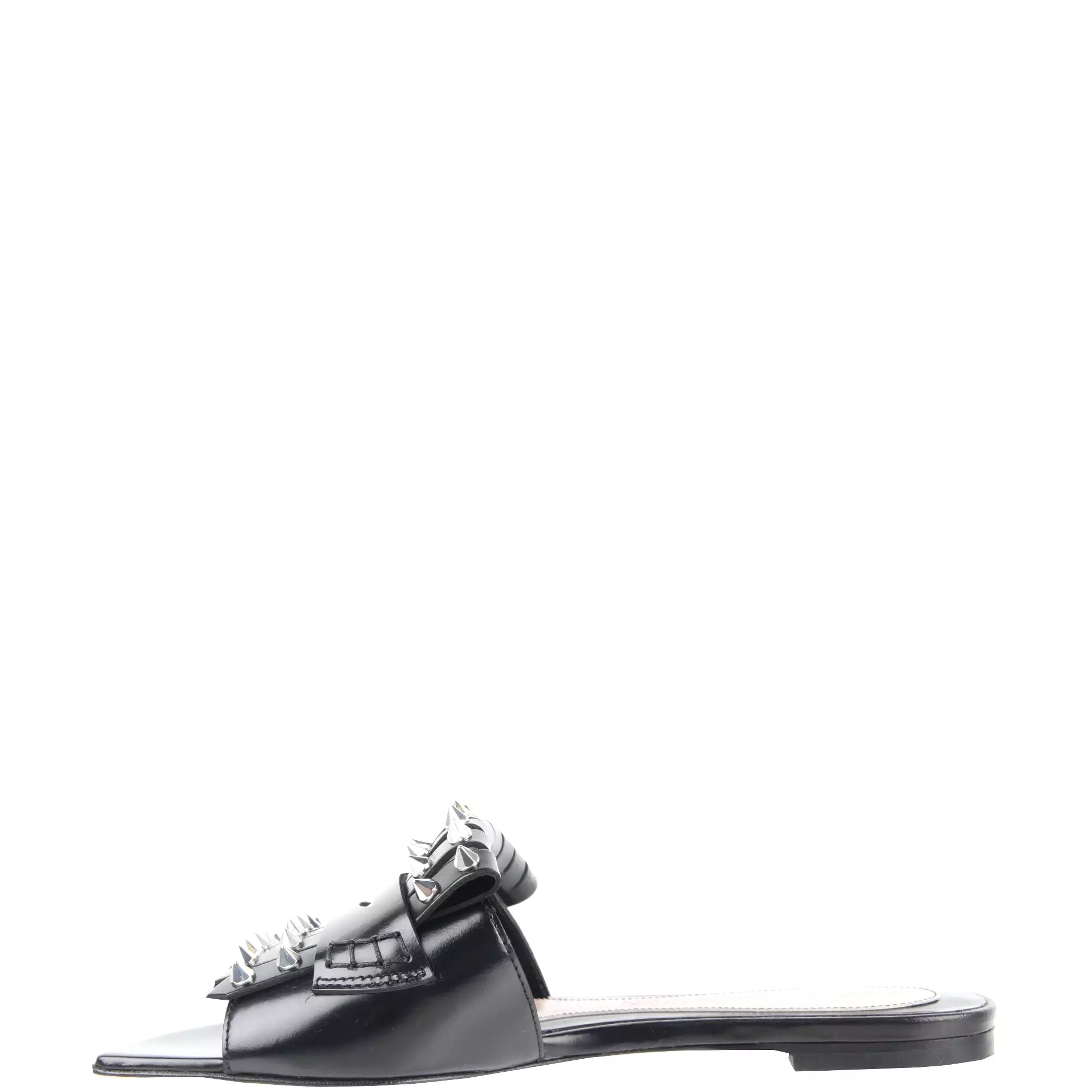 Punk Loafer Slide, Black/Silver