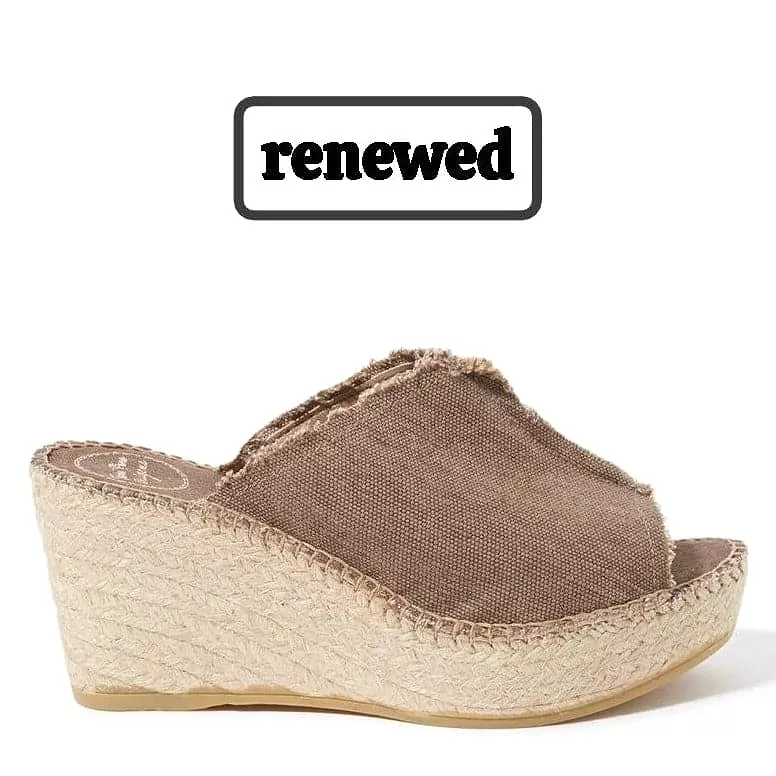 Renewed Basic Open Toe Canvas Sandal Espadrille for Women - Lexi-V