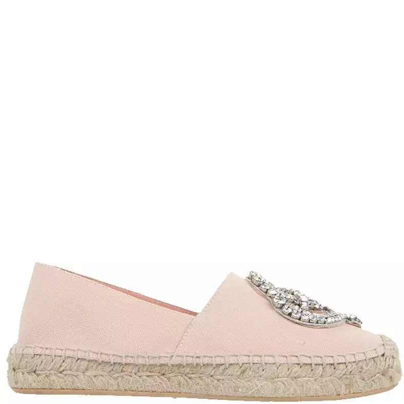 Rochas Crystal Espadrilles, Beige