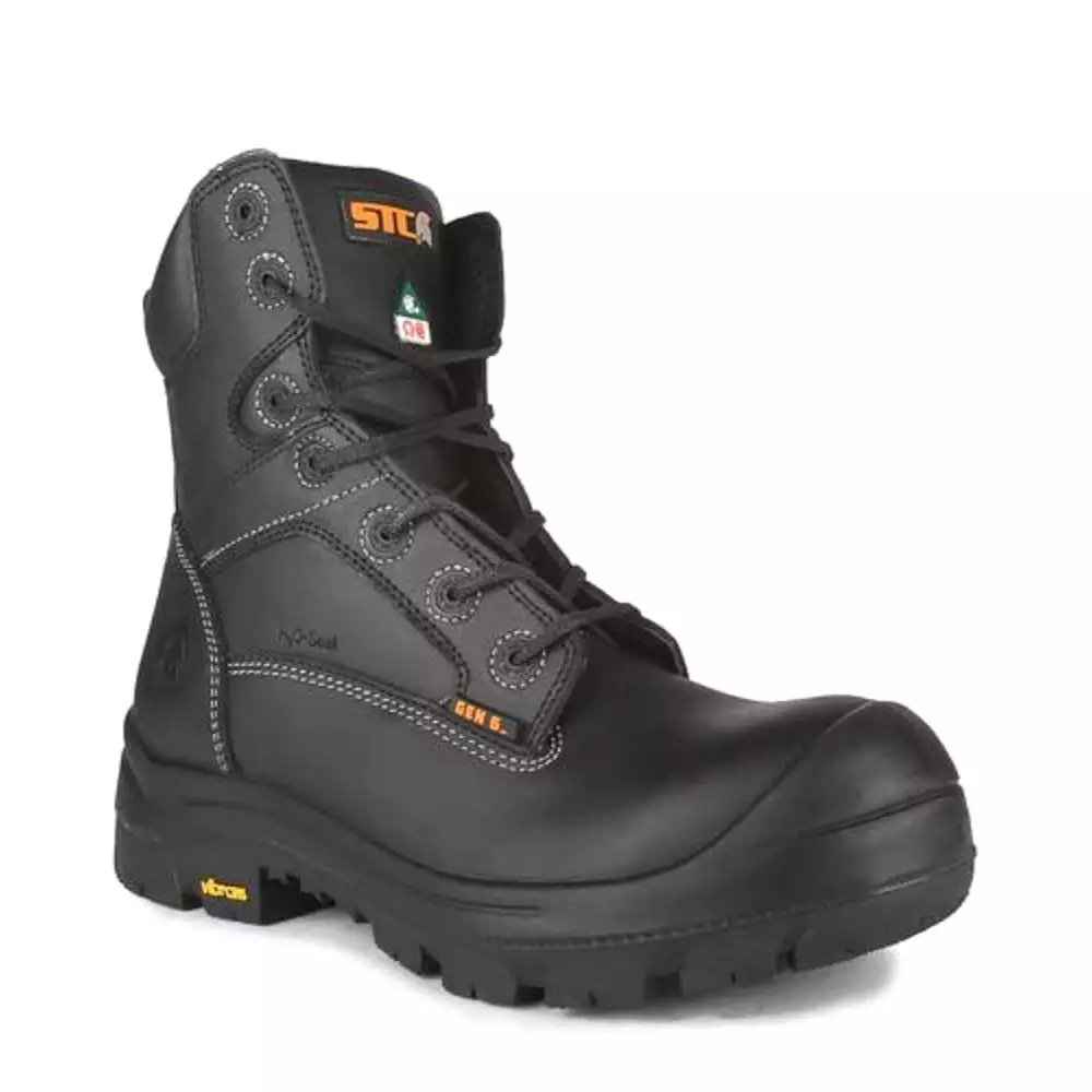 STC Morgan Men's 8 Composite Toe Leather Work Boot - black