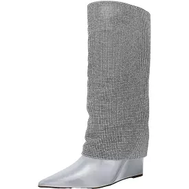 Steve Madden Womens RISKI Sleek wedge heel Synthetic lining Knee-High Boots