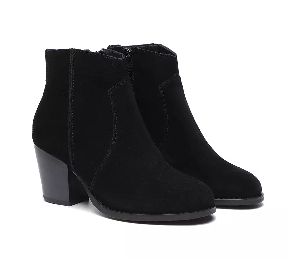 TARRAMARRA Ankle Leather Zipper Heel Women Boots Velora