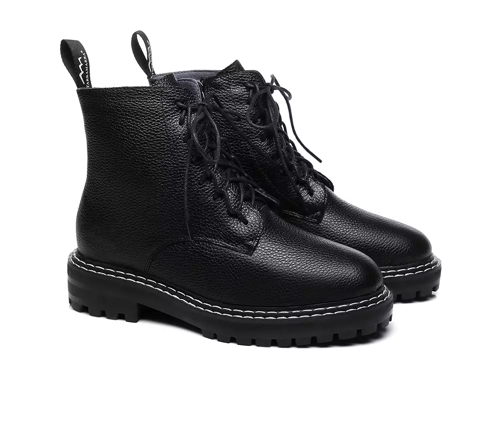 TARRAMARRA Lana Lace Up Black Boots High Top