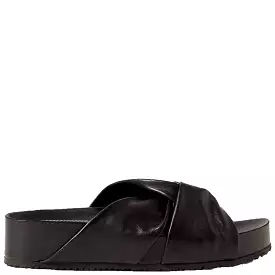 Twisted Flatform Sandal, Black