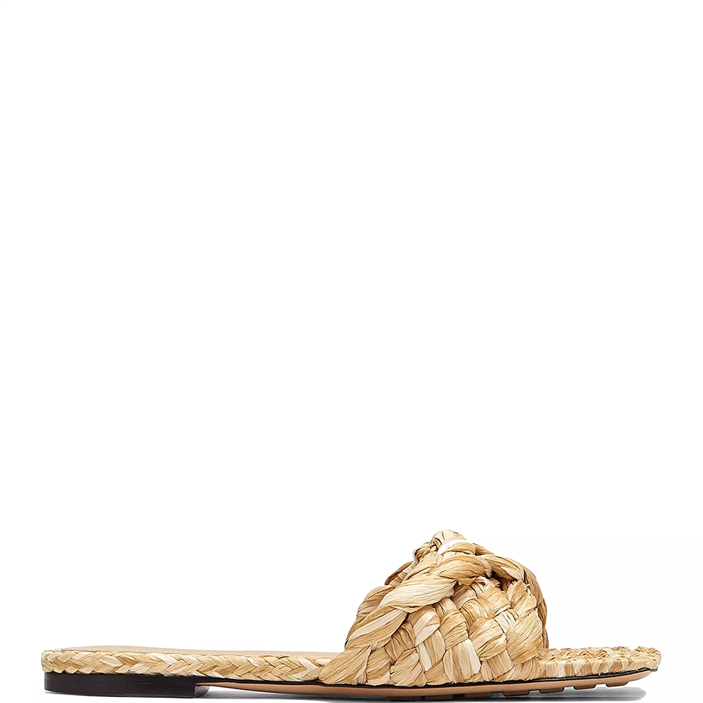 Twisted Rafia Flat Slide, Macadamia