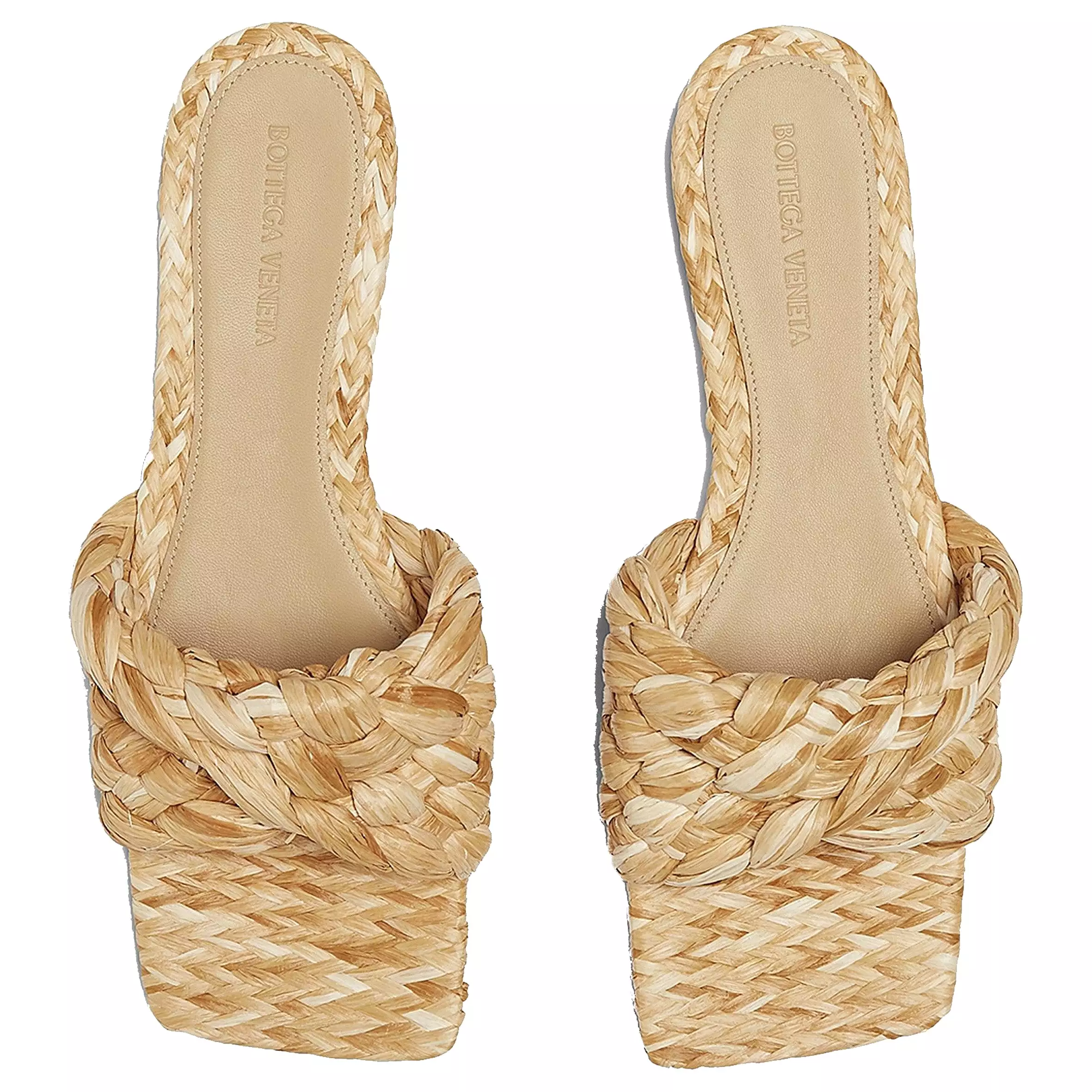 Twisted Rafia Flat Slide, Macadamia