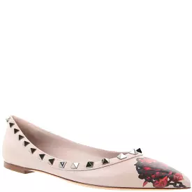 Undercover x Rockstud Ballerina Nappa Rose Print, Poudre