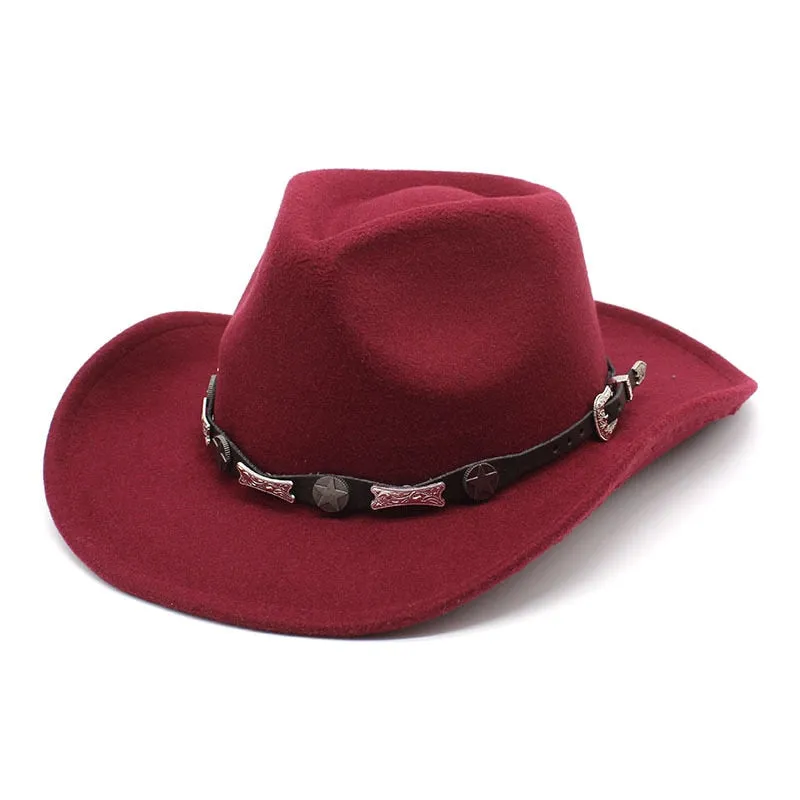 Unisex Solid Pattern Formal British Style Western Jazz Cowboy Hat