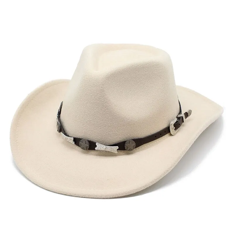 Unisex Solid Pattern Formal British Style Western Jazz Cowboy Hat