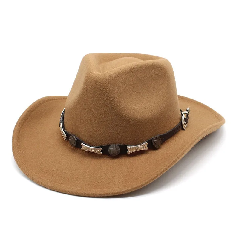 Unisex Solid Pattern Formal British Style Western Jazz Cowboy Hat