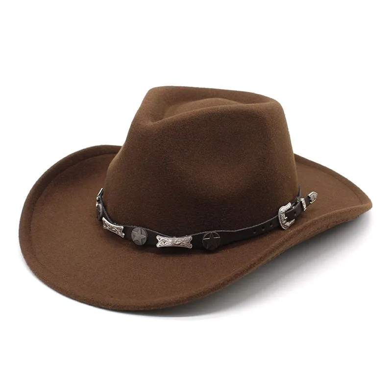 Unisex Solid Pattern Formal British Style Western Jazz Cowboy Hat