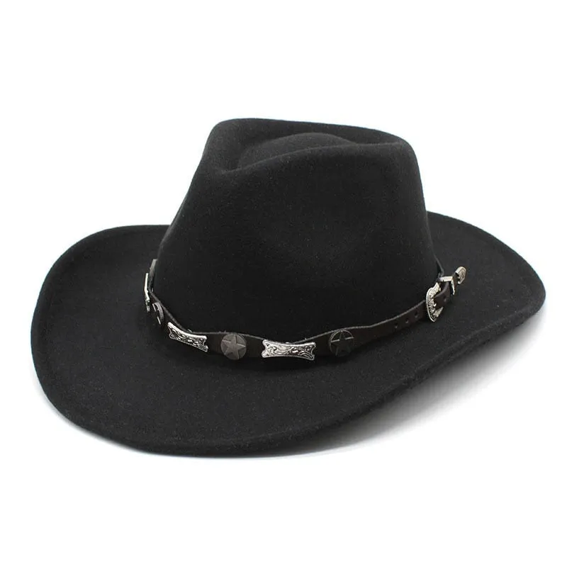 Unisex Solid Pattern Formal British Style Western Jazz Cowboy Hat