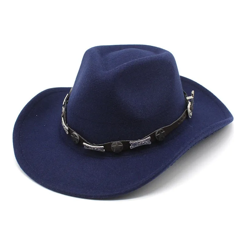 Unisex Solid Pattern Formal British Style Western Jazz Cowboy Hat