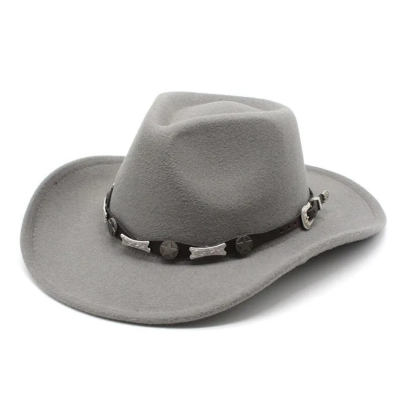 Unisex Solid Pattern Formal British Style Western Jazz Cowboy Hat