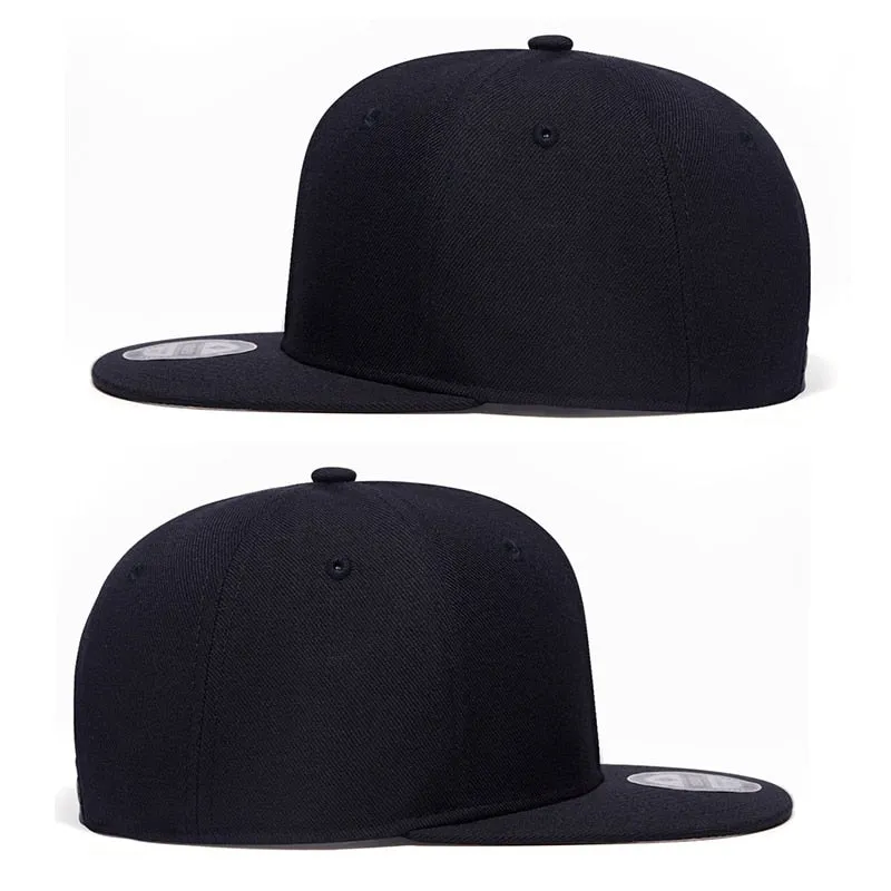 Unisex Wool Polyester Flat Peak Snapback Adjustable Hip Hop Baseball Cap