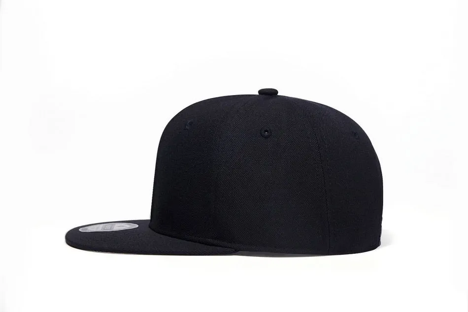 Unisex Wool Polyester Flat Peak Snapback Adjustable Hip Hop Baseball Cap