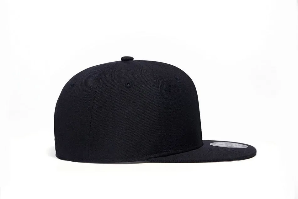 Unisex Wool Polyester Flat Peak Snapback Adjustable Hip Hop Baseball Cap