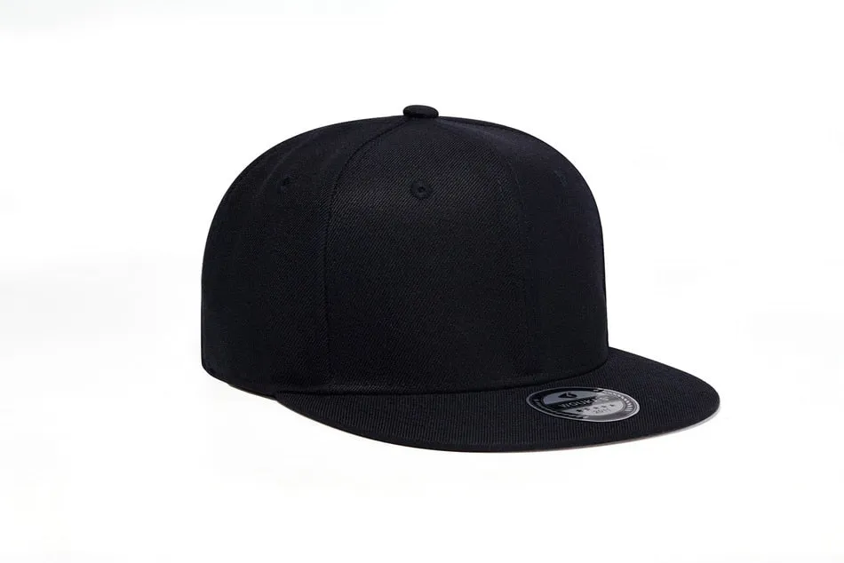 Unisex Wool Polyester Flat Peak Snapback Adjustable Hip Hop Baseball Cap