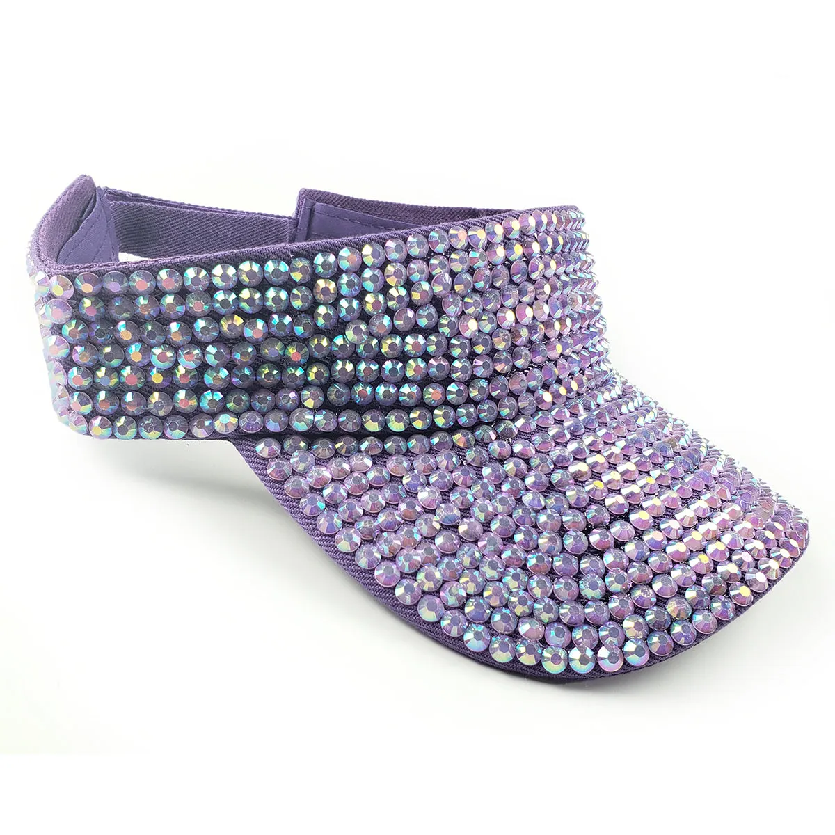 Victoria Visor in Purple with AB Crystals