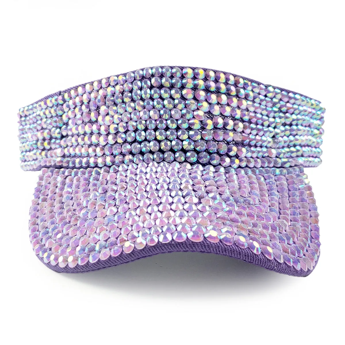 Victoria Visor in Purple with AB Crystals