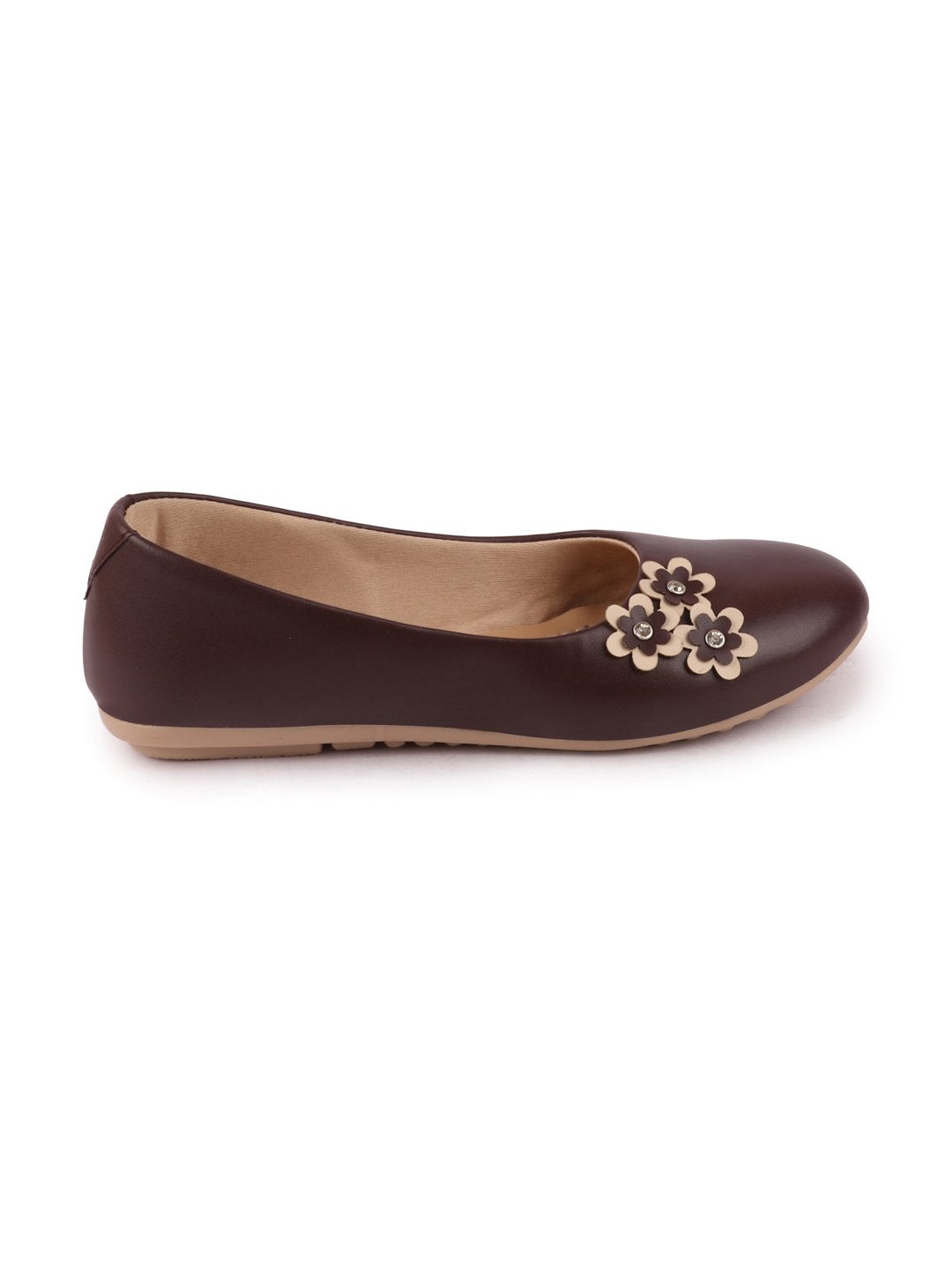 Women Brown Casual Slip-On Ballerina