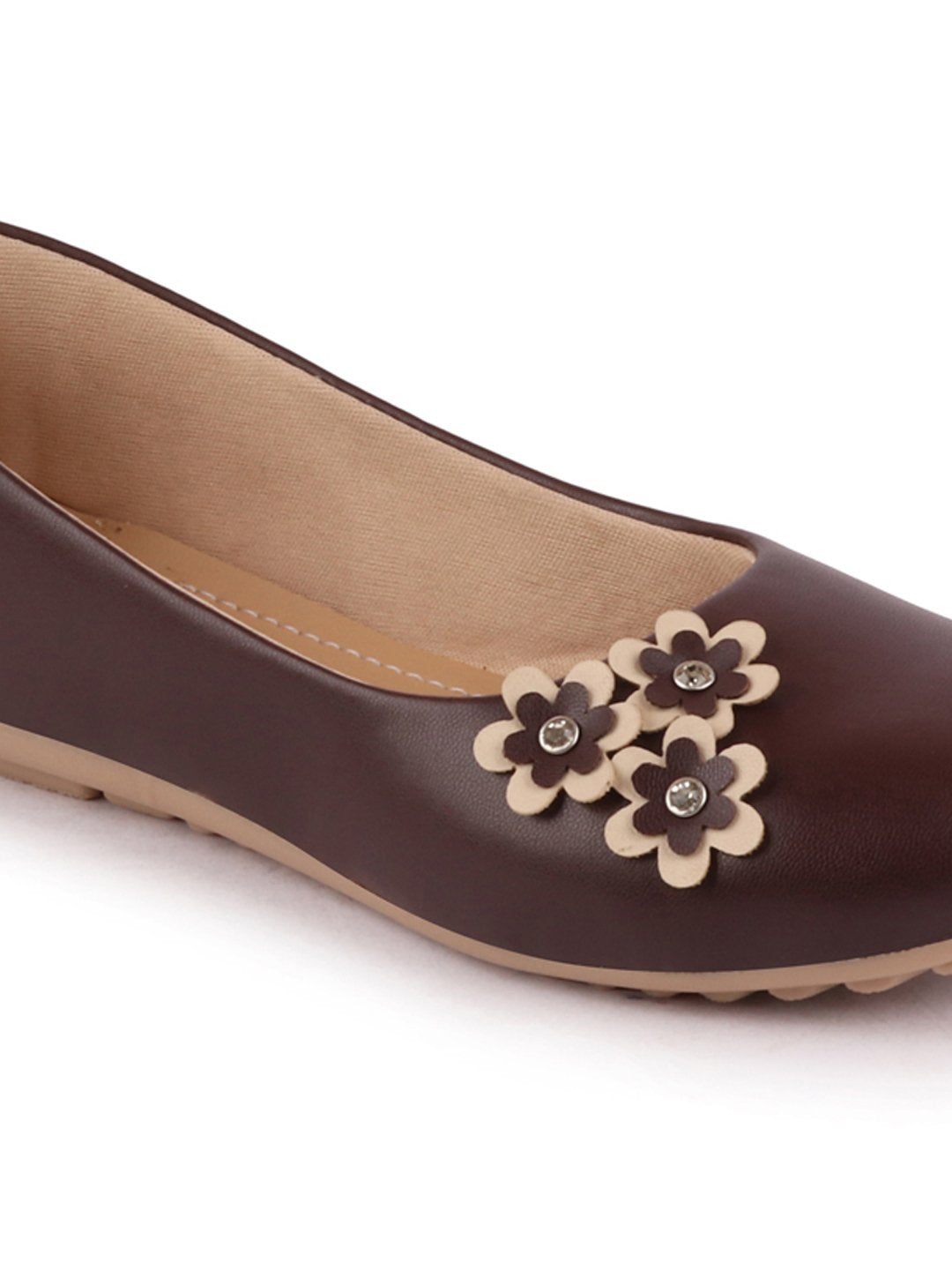 Women Brown Casual Slip-On Ballerina