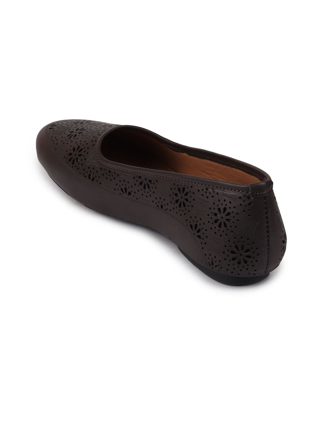 Women Brown Flat Slip On Ballerina