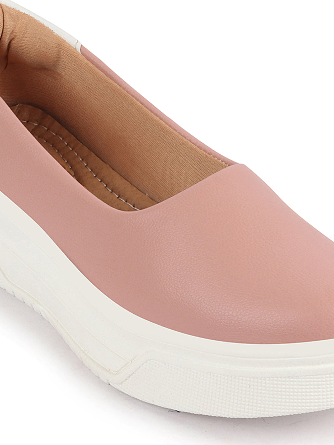 Women Pink Outdoor Fashion Comfort Height Enhance Platform Heel Ballerina Slip On Shoes