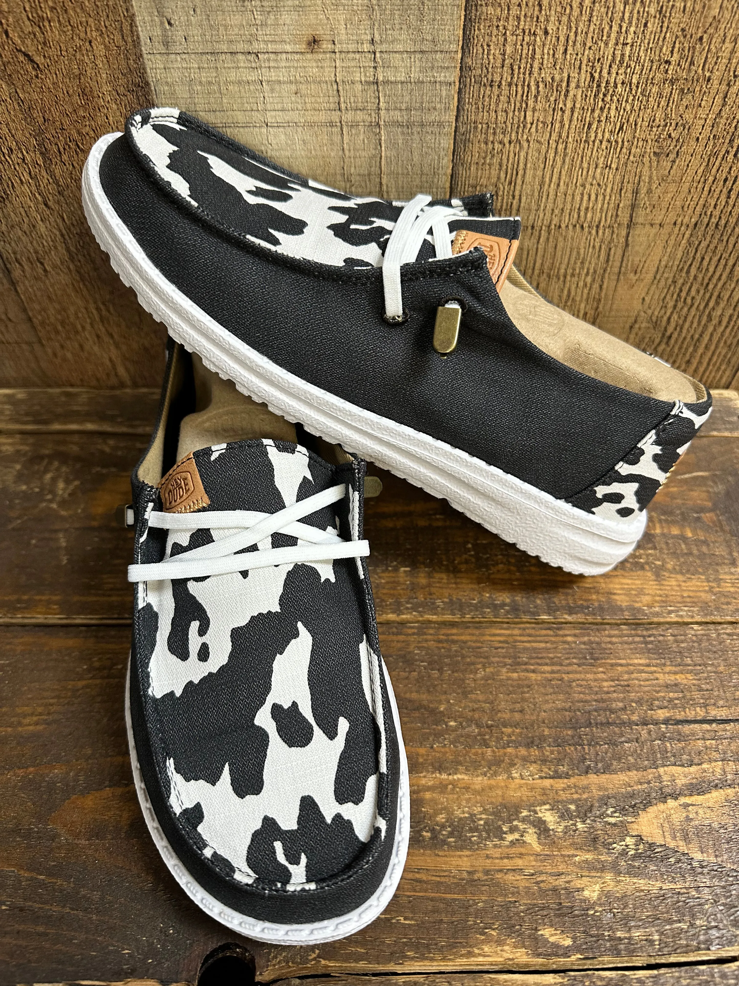 Women's Wendy Cow Print Hey Dude